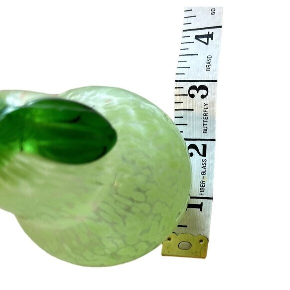 Hand Blown Glass Pear Sculpture - 6"x 3.5" - Green Art Decor - Picture 4 of 8